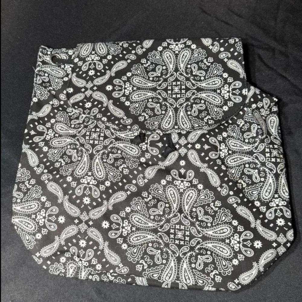 PINK Black and white paisley print bag with adjustable‎ straps NWT